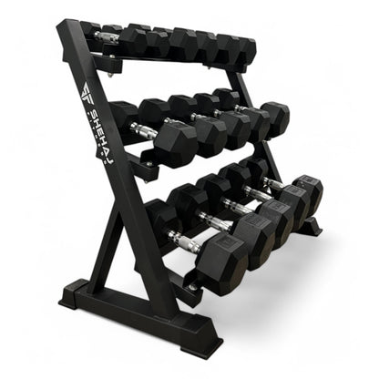 Shehaj Fitness Hex Rubber Dumbbell Pairs