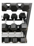 2.5–20kg Hex Dumbbell Set with 3-Tier Rack – 8 Pairs in 2.5kg Increments