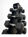 2.5–20kg Hex Dumbbell Set with Vertical Rack – 6 Pairs Free Weights
