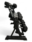 2.5–22.5kg Hex Dumbbell Set with 3-Tier Rack – 9 Pairs Free Weights