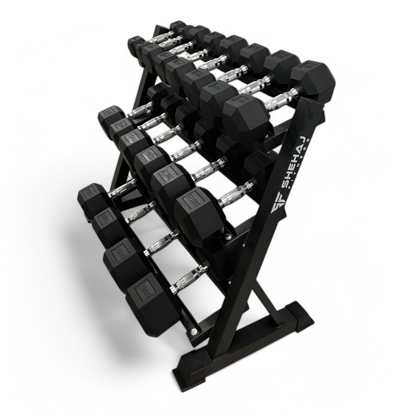 Shehaj Fitness Hex Rubber Dumbbell Pairs