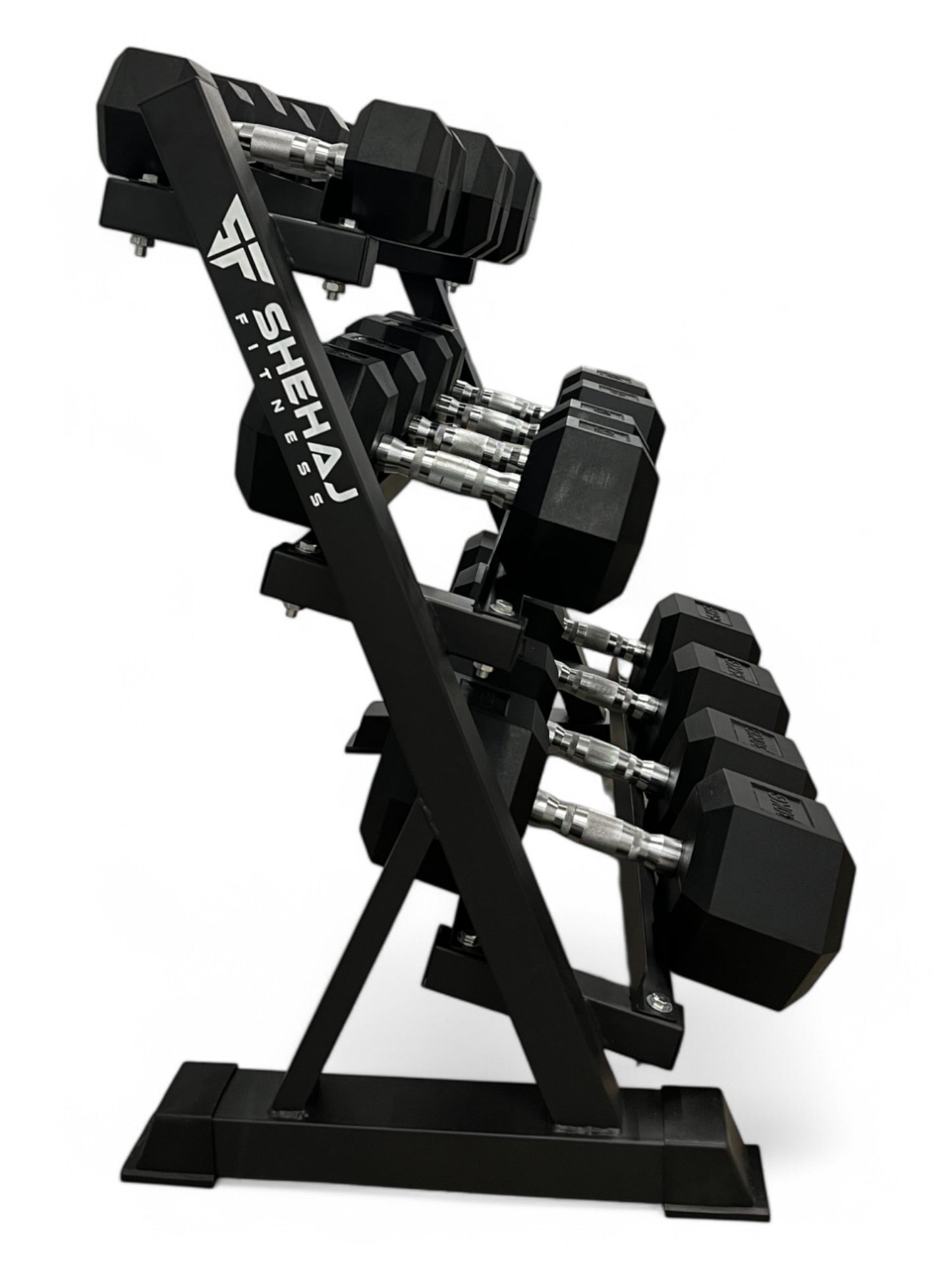 5–35kg Hex Dumbbell Set with 3-Tier Rack – 7 Pairs Free Weights