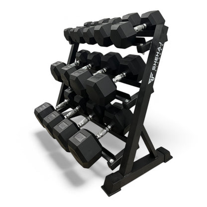 Shehaj Fitness Hex Rubber Dumbbell Pairs