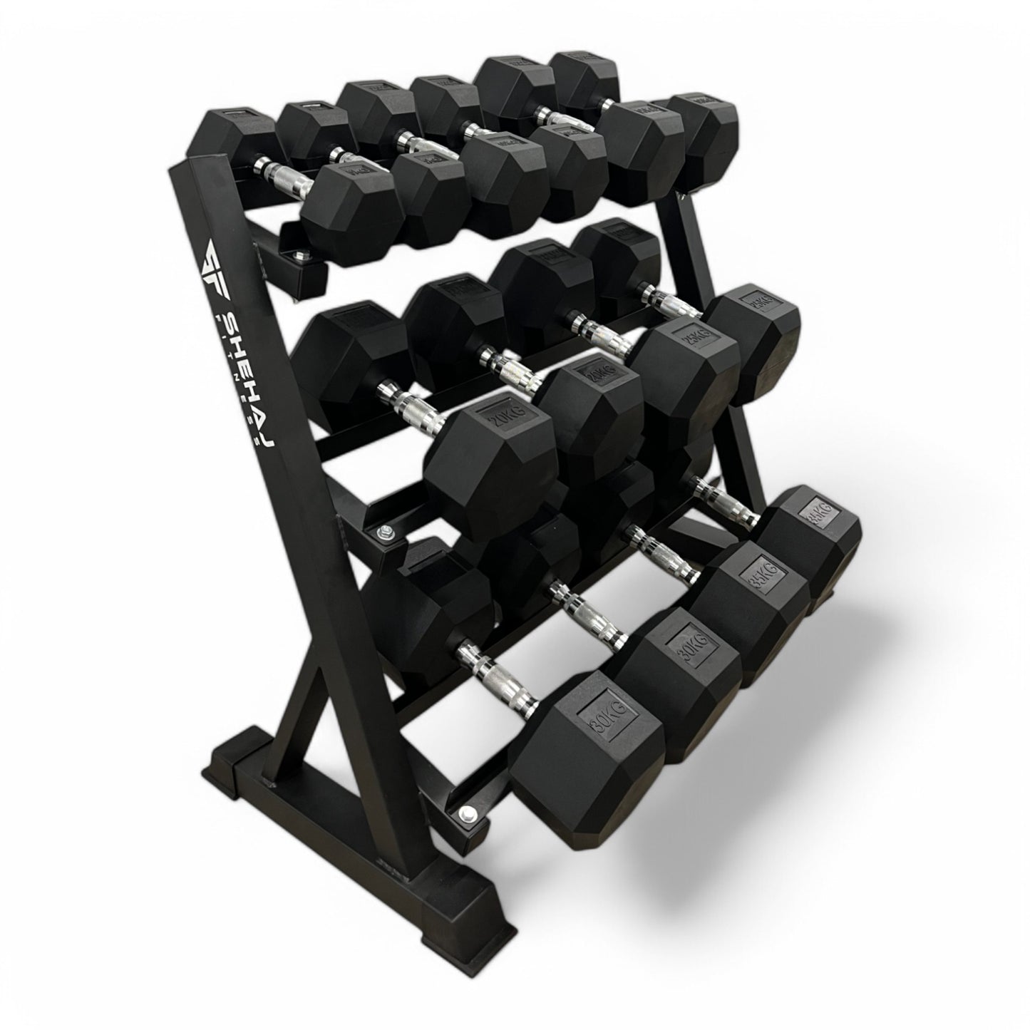 Shehaj Fitness Hex Rubber Dumbbell Pairs