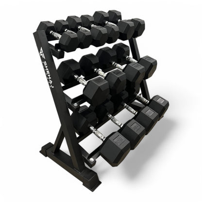 Shehaj Fitness Hex Rubber Dumbbell Pairs