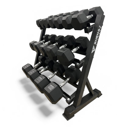 Shehaj Fitness Hex Rubber Dumbbell Pairs