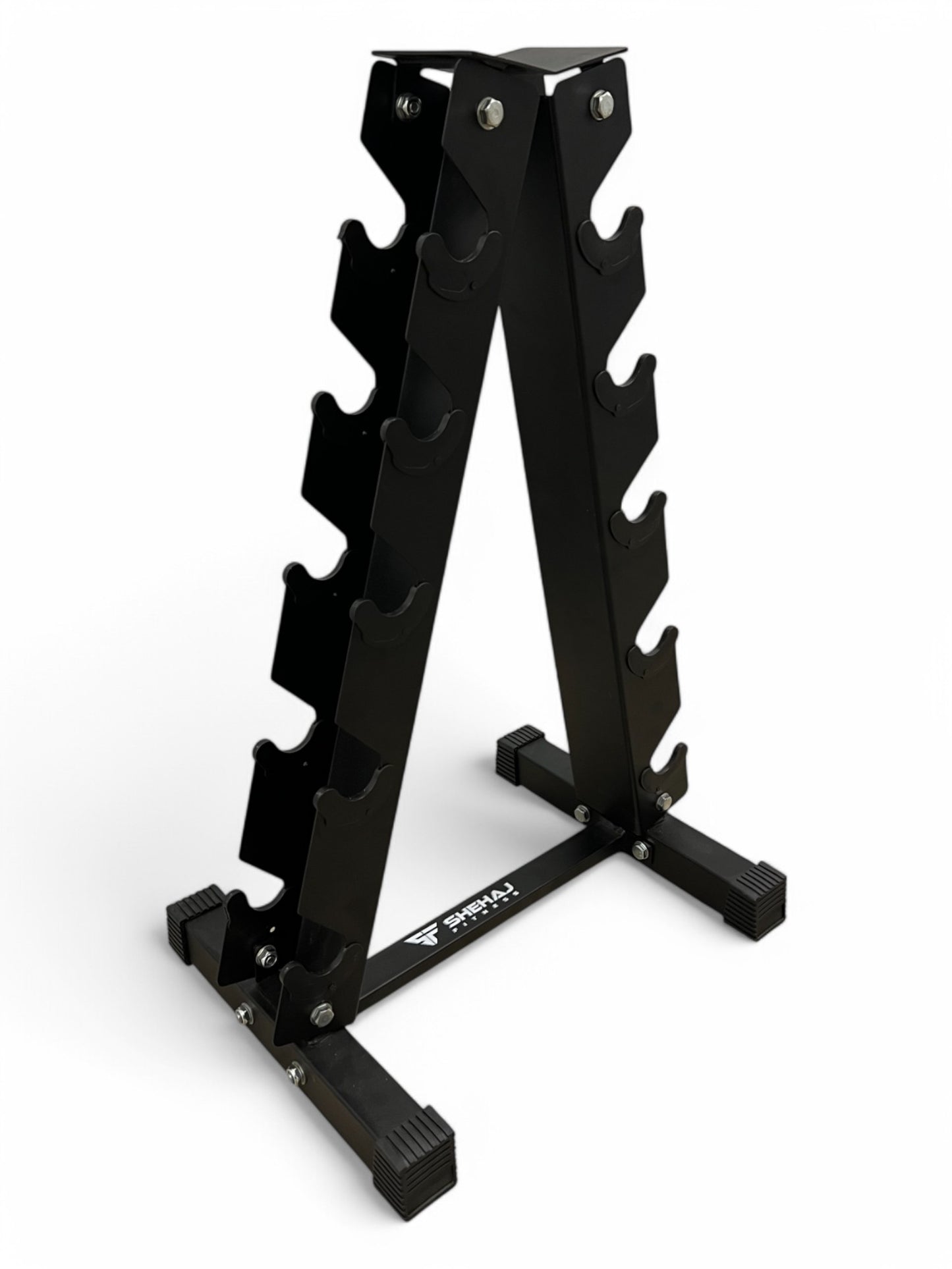 2.5–12.5kg Hex Dumbbell Set with Vertical Rack – 5 Pairs Free Weights