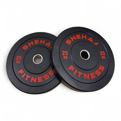 Shehaj Fitness Olympic Rubber Bumper Plates 5kg - 25kg and 100kg set