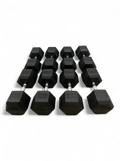Shehaj Fitness Hex Rubber Dumbbell Pairs