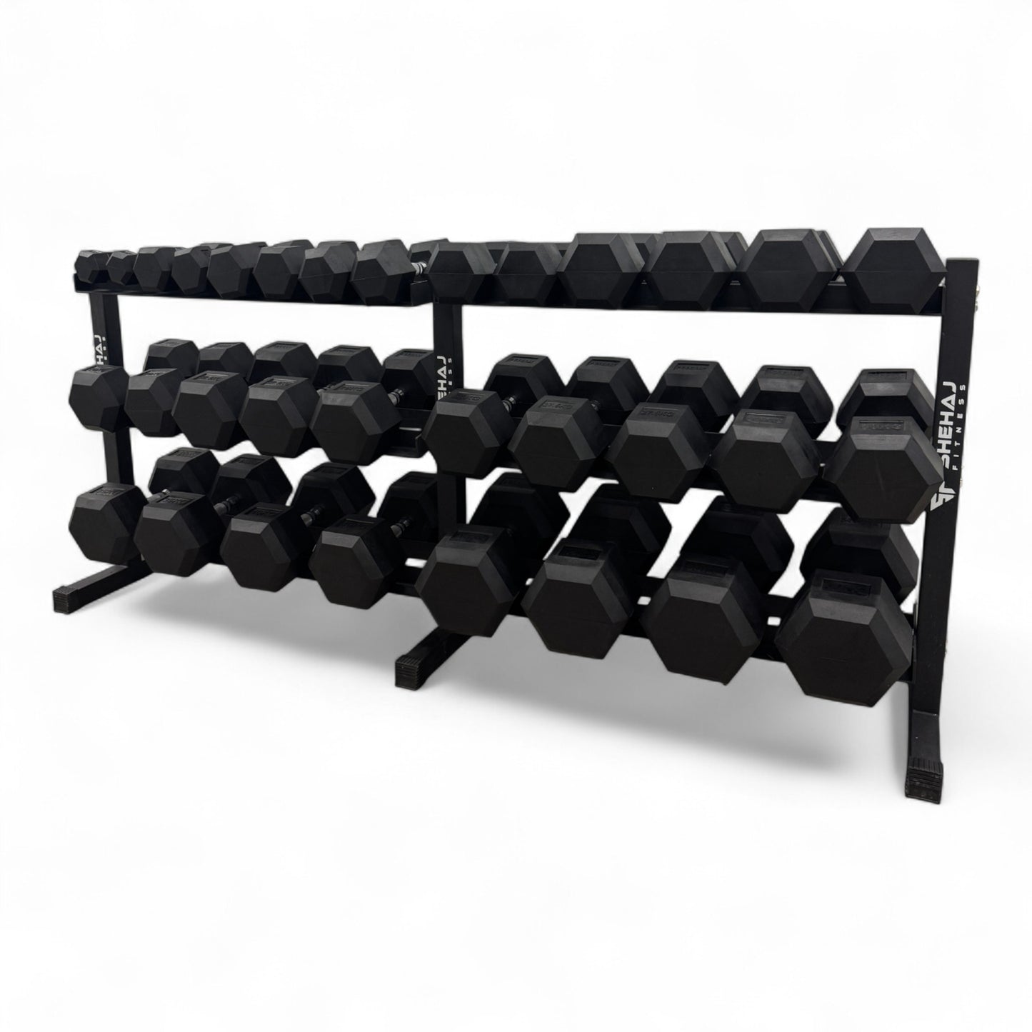 Hex Dumbbell 2.5kg-50kg Set & 3 Tier Rack Full Home Gym Weights Training
