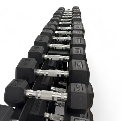Hex Dumbbell 2.5kg-50kg Set & 3 Tier Rack Full Home Gym Weights Training