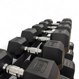 Hex Dumbbell 2.5kg-50kg Set & 3 Tier Rack Full Home Gym Weights Training