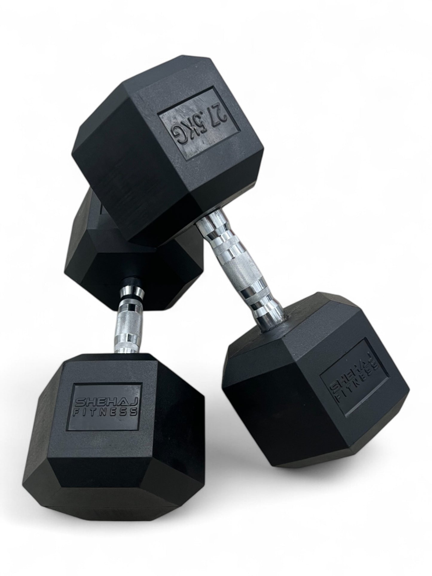 Shehaj Fitness Hex Rubber Dumbbell Pairs