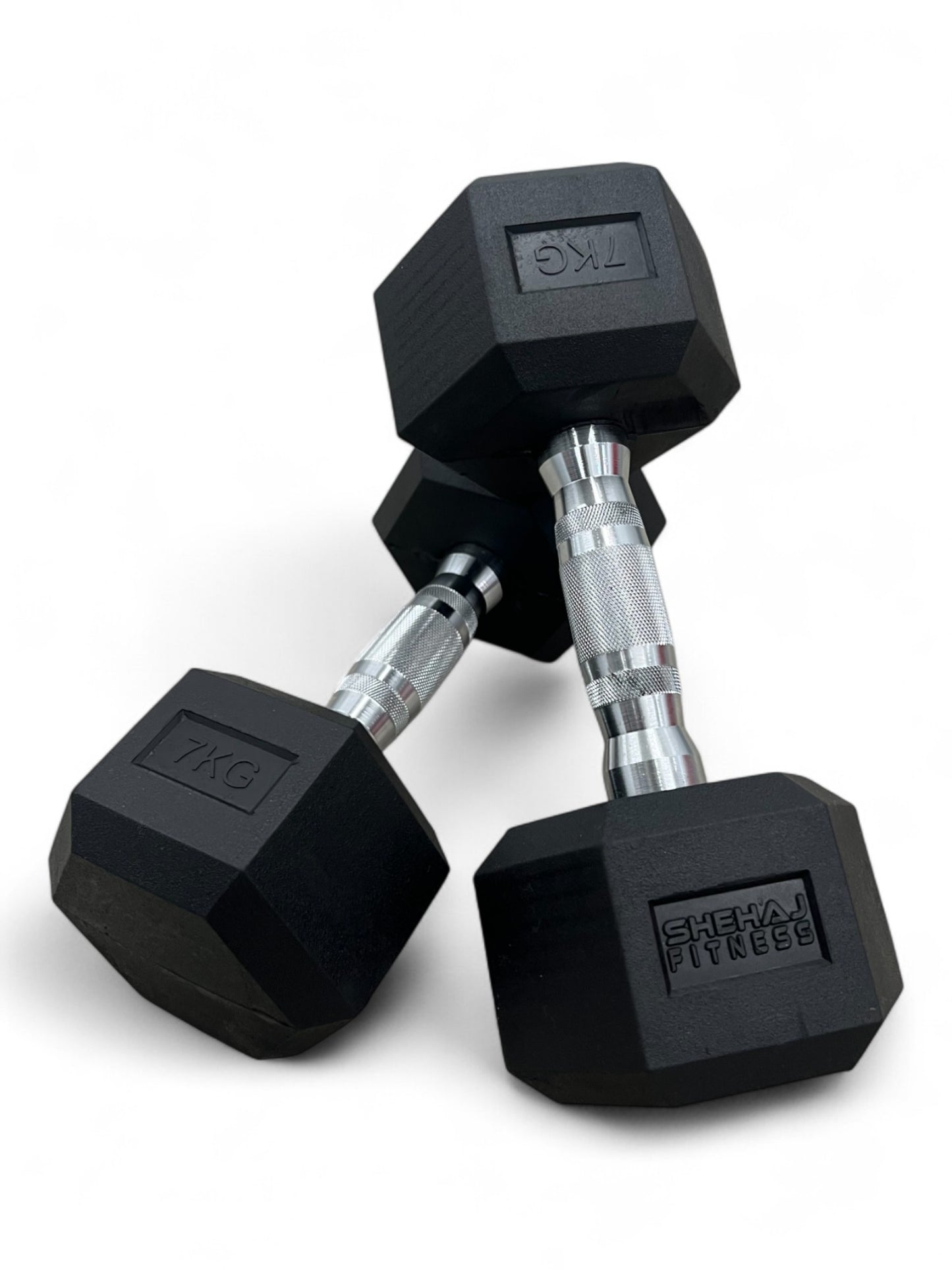Shehaj Fitness Hex Rubber Dumbbell Pairs