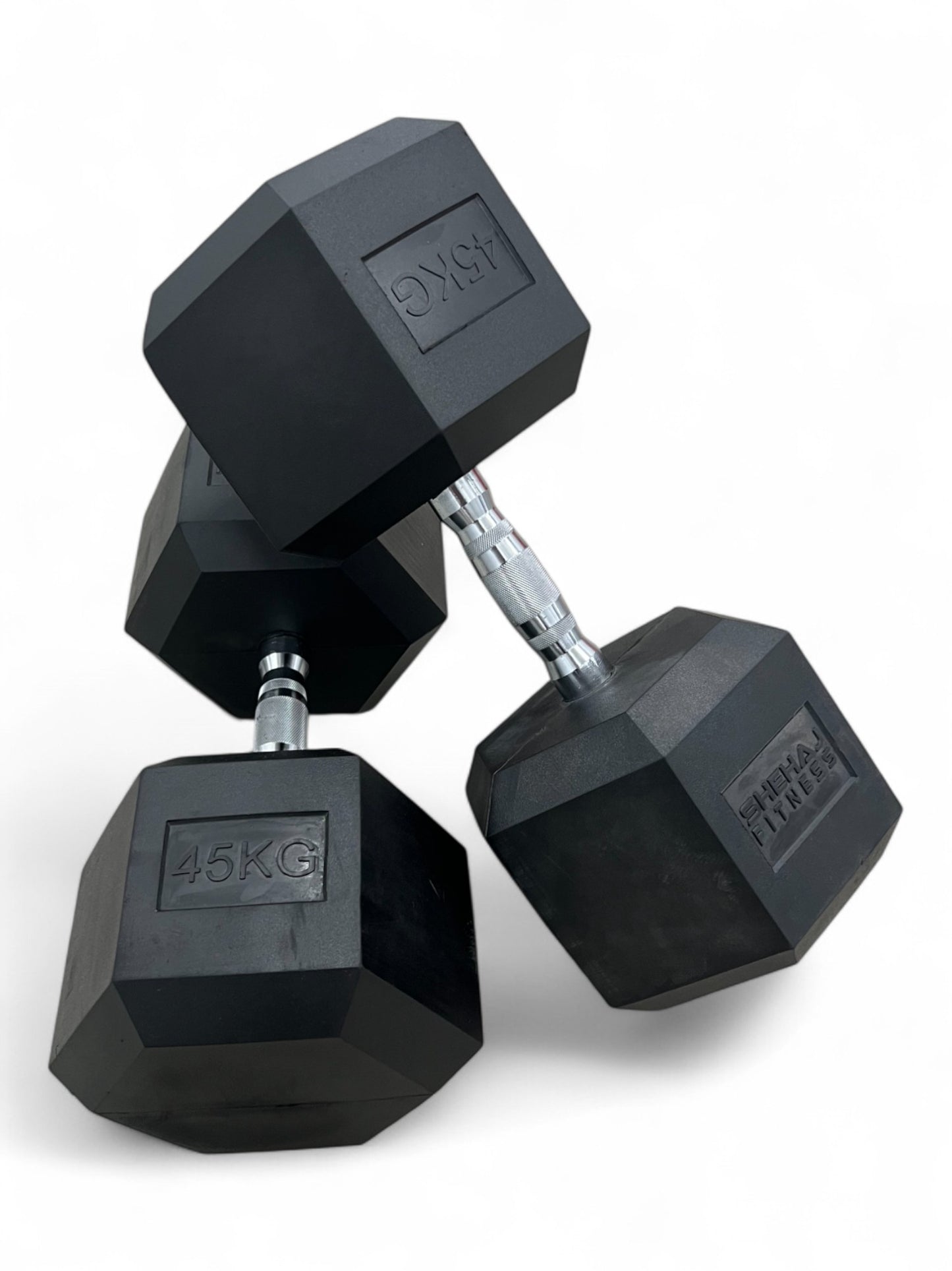 Shehaj Fitness Hex Rubber Dumbbell Pairs