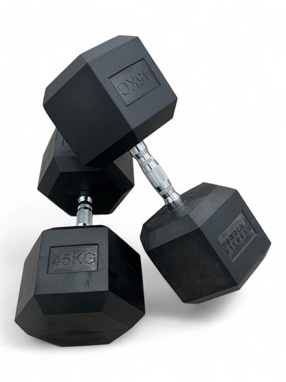 Shehaj Fitness Hex Rubber Dumbbell Pairs