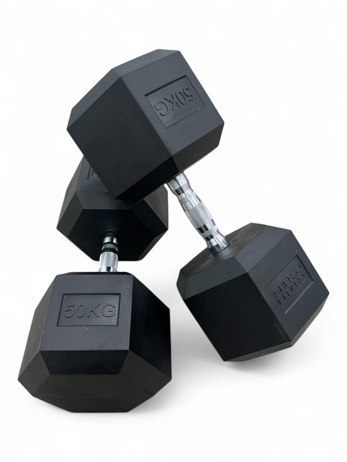 Shehaj Fitness Hex Rubber Dumbbell Pairs