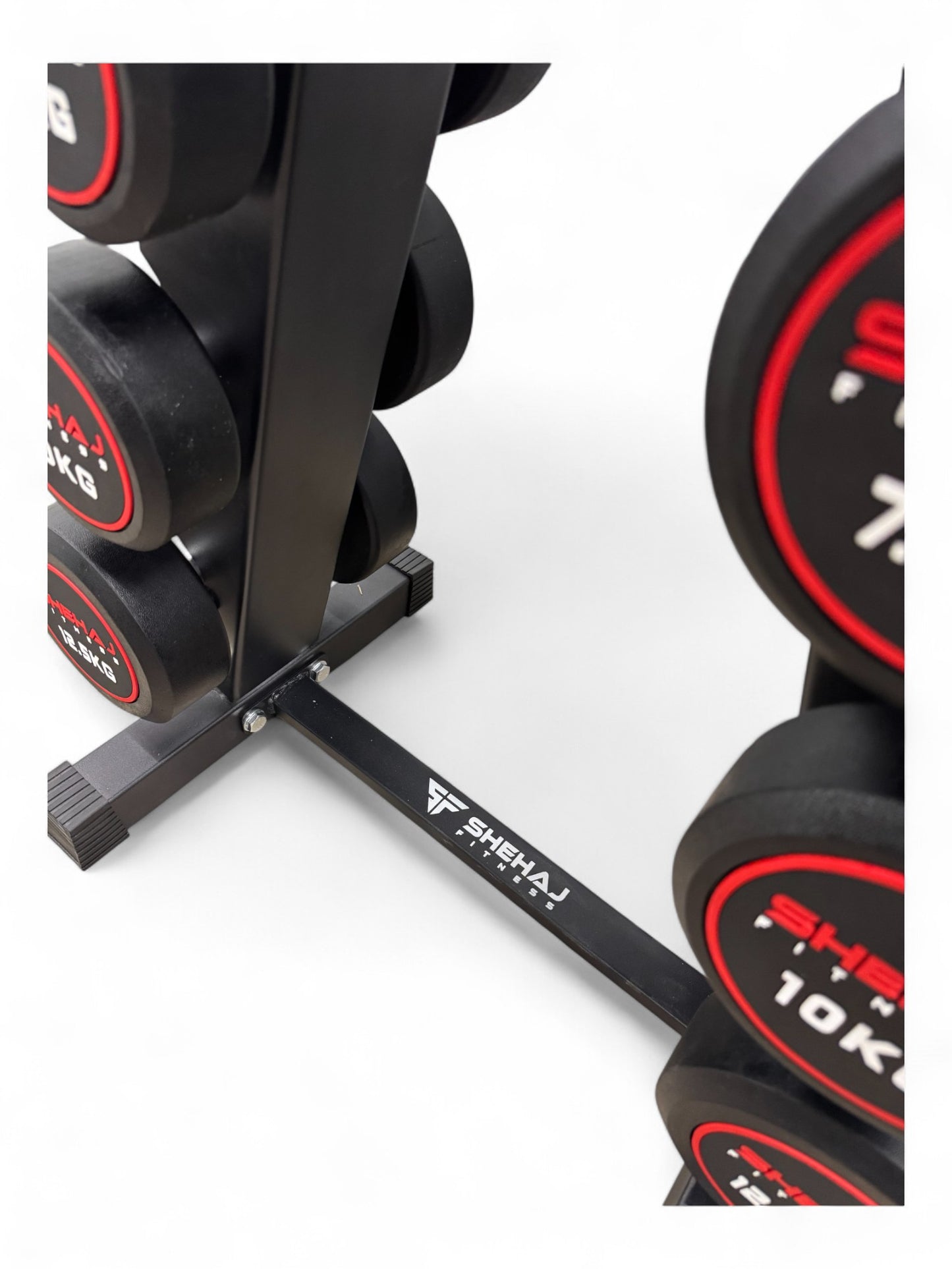 2.5-12.5kg Round Dumbbell Set With Vertical Rack Stand - 5 Pairs Set