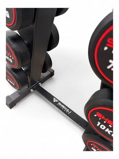 2.5-12.5kg Round Dumbbell Set With Vertical Rack Stand - 5 Pairs Set