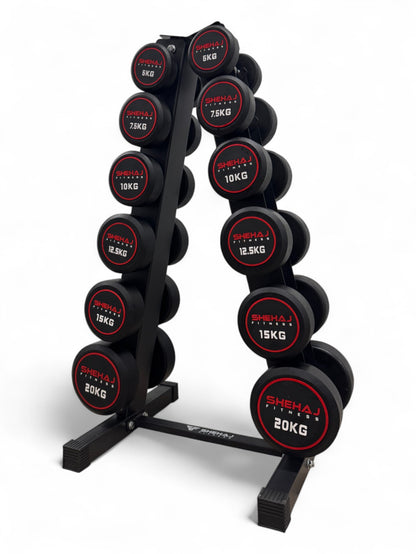 Round Dumbbells Cast Iron Rubber Encased 2.5kg-50kg Home Gym Weights Set Pairs