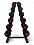 2.5–15kg Round Dumbbell Set with Vertical Rack – 6 Pairs