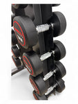 2.5–15kg Round Dumbbell Set with Vertical Rack – 6 Pairs