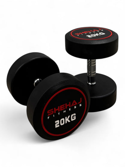 Round Dumbbells Cast Iron Rubber Encased 2.5kg-30kg Home Gym Weights Set Pairs