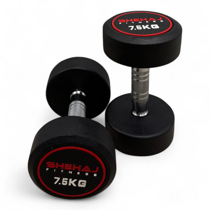 Round Dumbbells Cast Iron Rubber Encased 2.5kg-30kg Home Gym Weights Set Pairs
