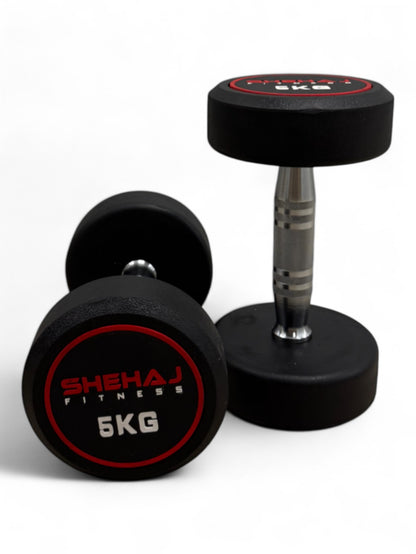 Round Dumbbells Cast Iron Rubber Encased 2.5kg-30kg Home Gym Weights Set Pairs