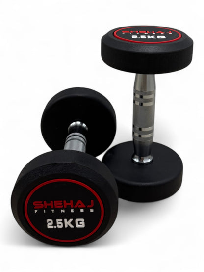 Round Dumbbells Cast Iron Rubber Encased 2.5kg-30kg Home Gym Weights Set Pairs