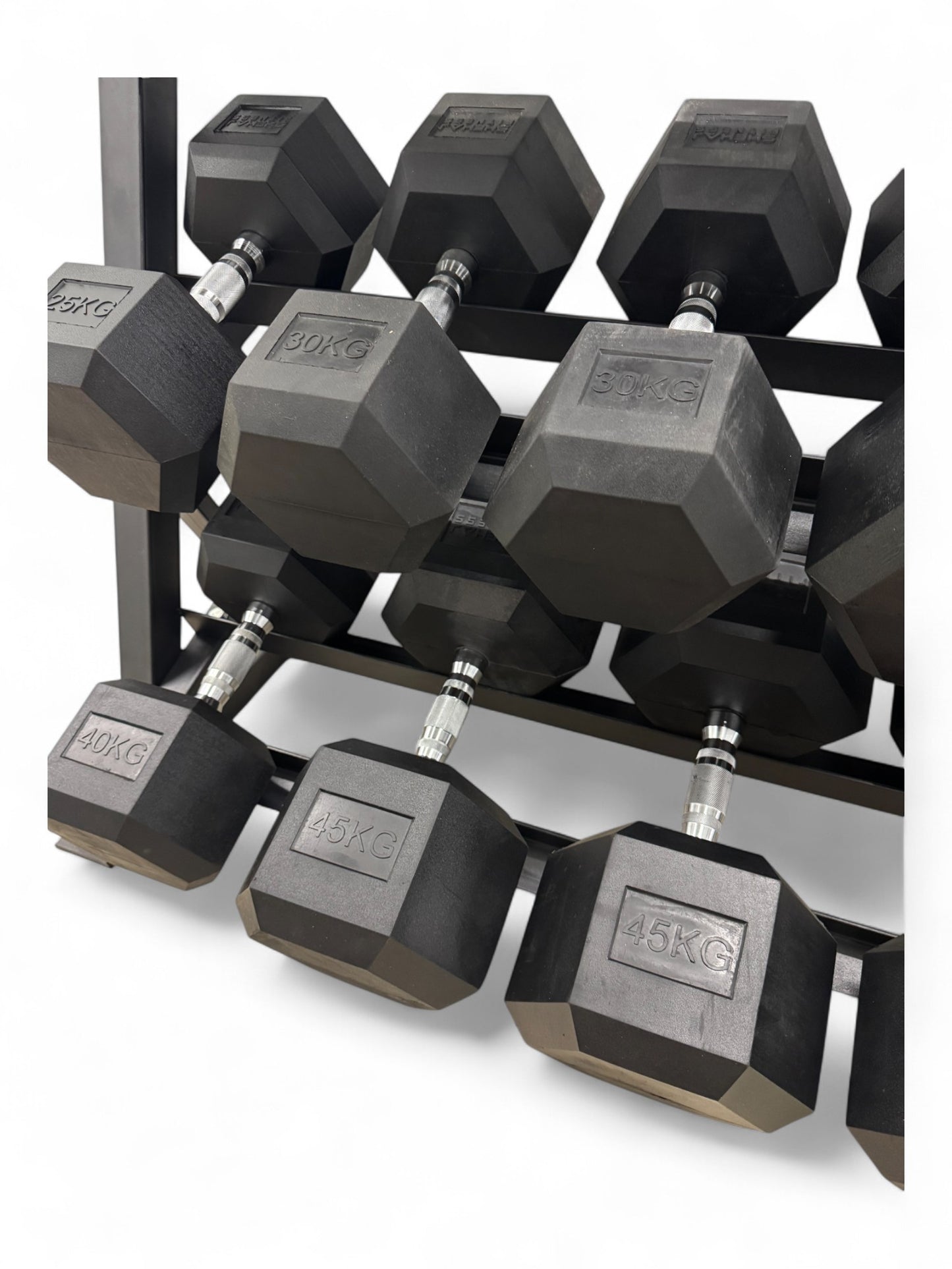 Hex Dumbbell 10kg-50kg Set & 3 Tier Rack