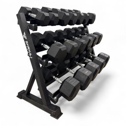 Shehaj Fitness Hex Rubber Dumbbell Pairs