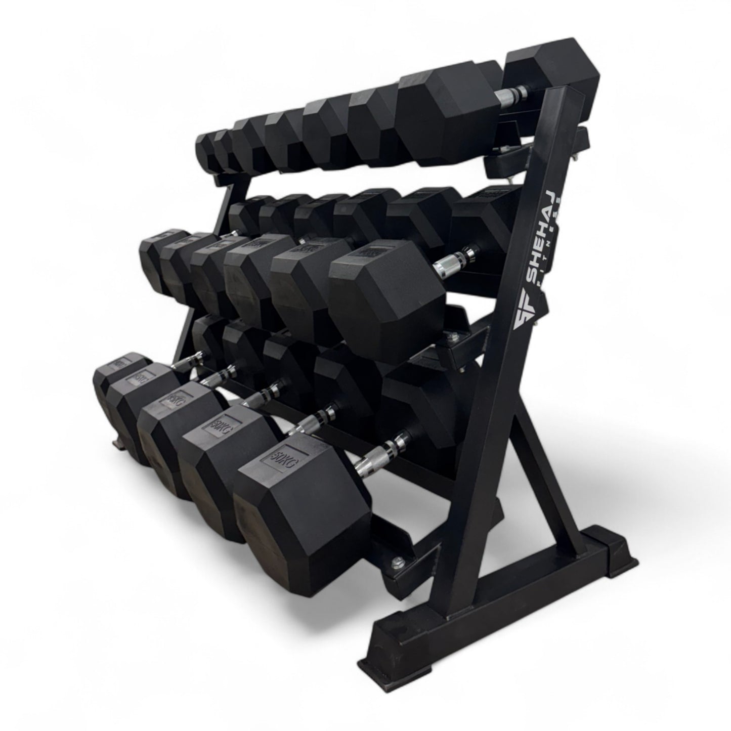 Shehaj Fitness Hex Rubber Dumbbell Pairs