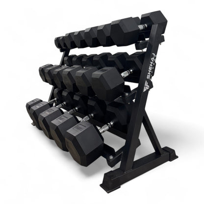 Shehaj Fitness Hex Rubber Dumbbell Pairs