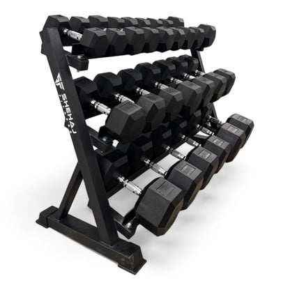 Shehaj Fitness Hex Rubber Dumbbell Pairs
