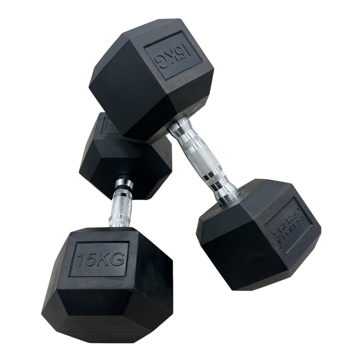 Shehaj Fitness Hex Rubber Dumbbell Pairs
