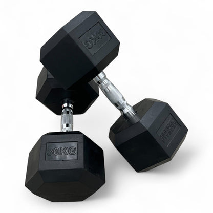 Shehaj Fitness Hex Rubber Dumbbell Pairs