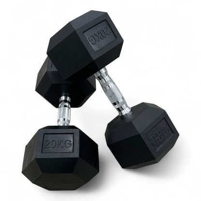 Shehaj Fitness Hex Rubber Dumbbell Pairs