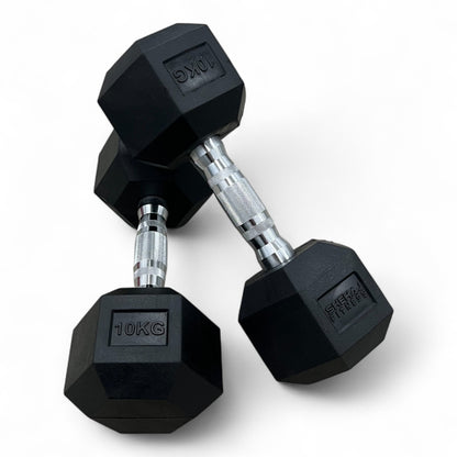 Shehaj Fitness Hex Rubber Dumbbell Pairs