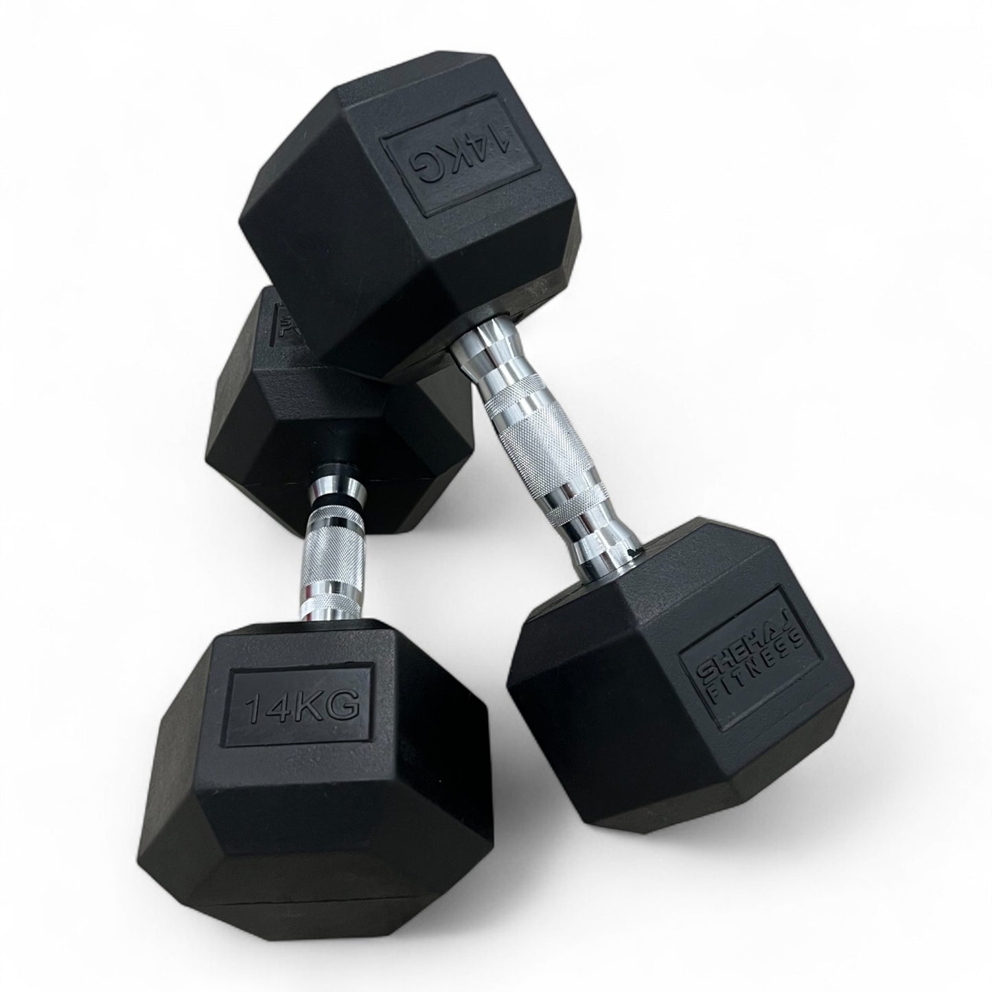 Shehaj Fitness Hex Rubber Dumbbell Pairs