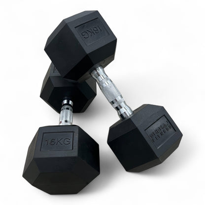 Shehaj Fitness Hex Rubber Dumbbell Pairs
