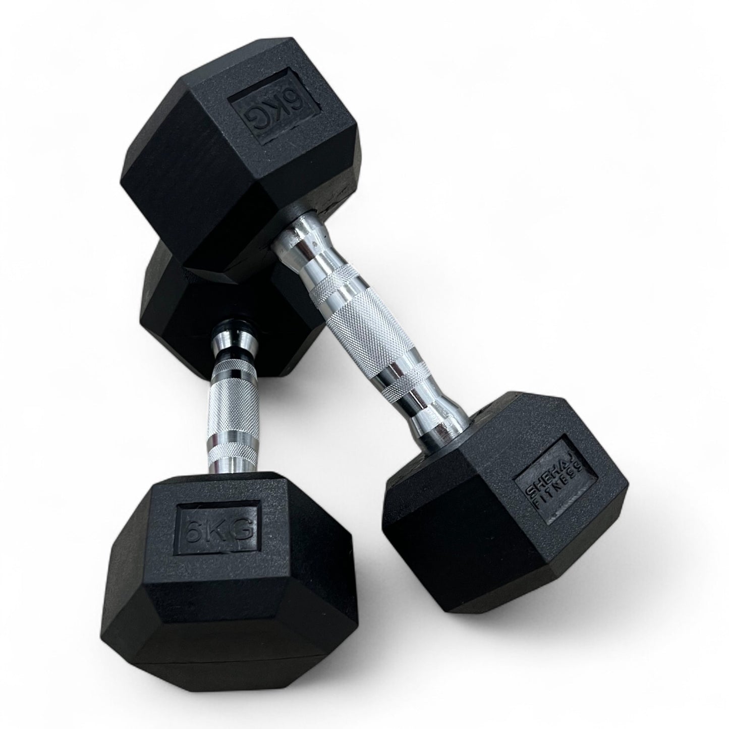 Shehaj Fitness Hex Rubber Dumbbell Pairs