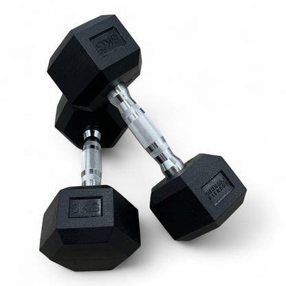 Shehaj Fitness Hex Rubber Dumbbell Pairs