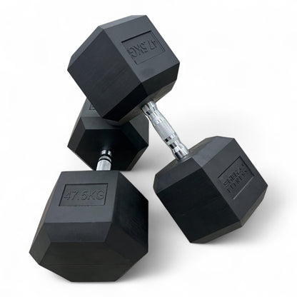 Shehaj Fitness Hex Rubber Dumbbell Pairs