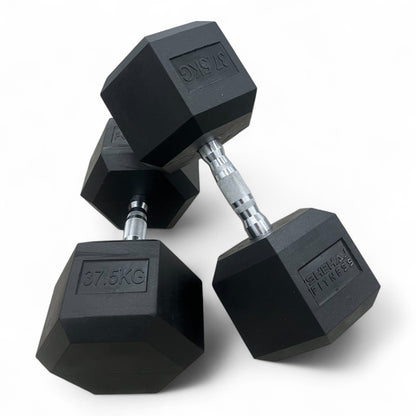 Shehaj Fitness Hex Rubber Dumbbell Pairs