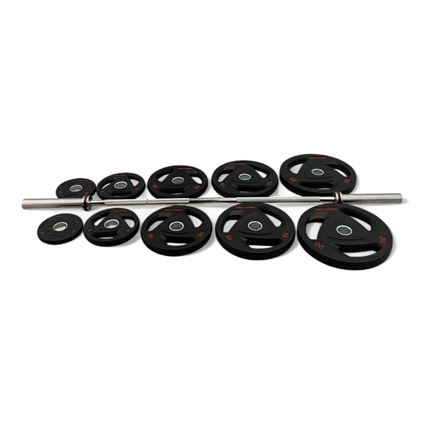 Shehaj Fitness Rubber Tri-Grip Olympic Weight Plates