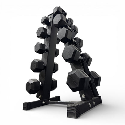 Hex Dumbbell 2-10kg Set With Vertical Rack Stand - Free weights- 5 Pairs Set