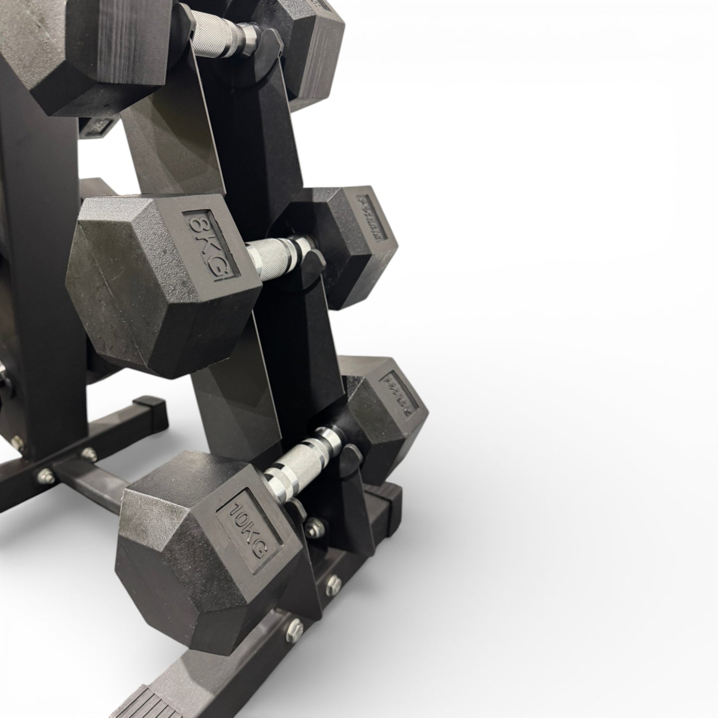 Hex Dumbbell 2-10kg Set With Vertical Rack Stand - Free weights- 5 Pairs Set