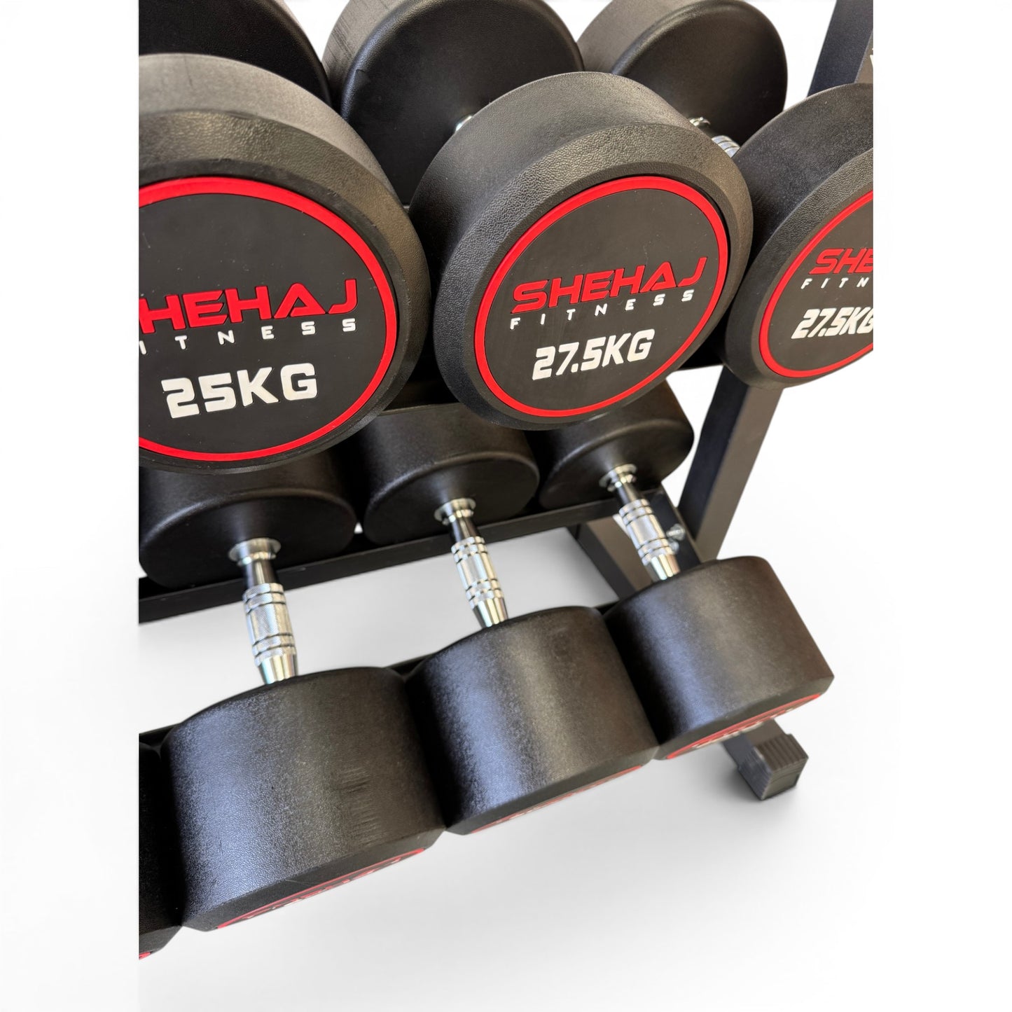 Round Dumbbell 2.5kg-50kg Set & 3 Tier Rack Full Home Gym Weights Training