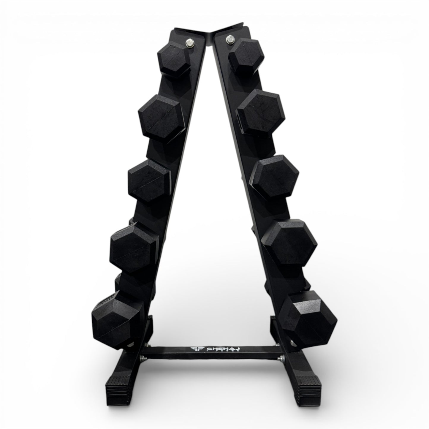 Hex Dumbbell 2-10kg Set With Vertical Rack Stand - Free weights- 5 Pairs Set